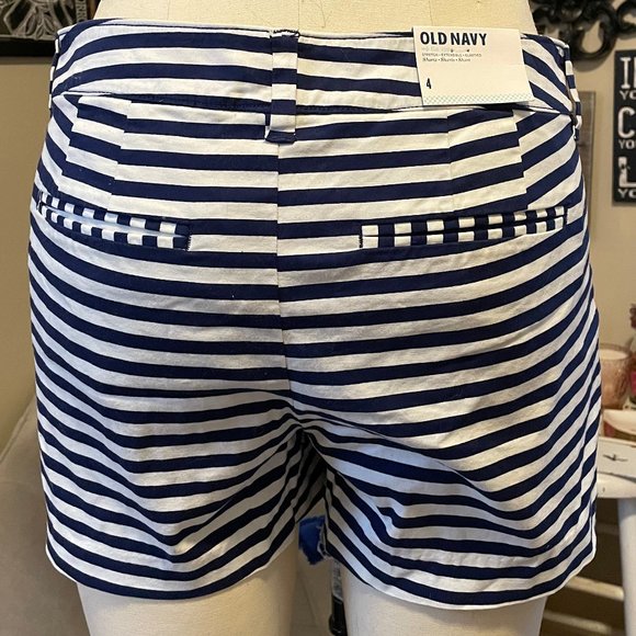 Navy Stripe Mid-rise Everyday Shorts 3 inch inseam - Picture 3 of 10